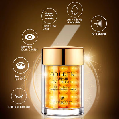 24K Gold Skincare Set: Face Cream, Moisturizing Serum, and Dark Circles Essence - Premium Korean Skincare Products